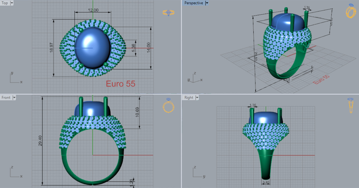 luxury diamond ding jr00046 3D print model_6