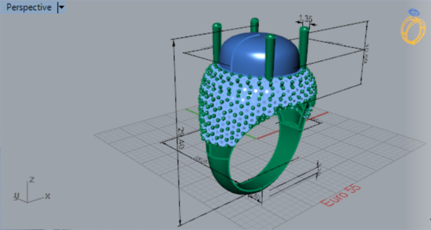 luxury diamond ding jr00046 3D print model_8