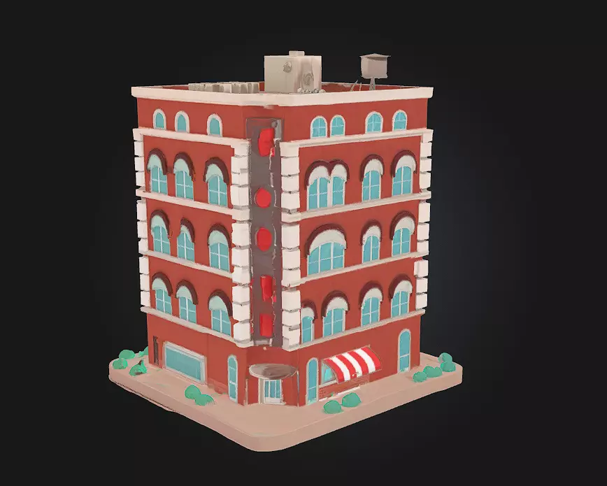 Grand Brick Hotel 3D model