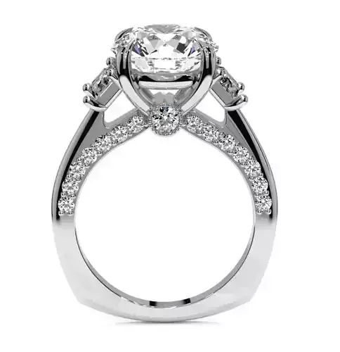 Three stone engagement ring 3D print model