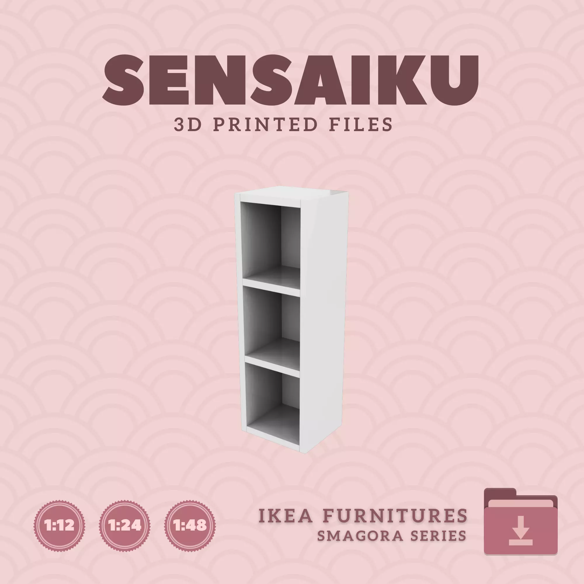 SMAGORA Shelf Unit for Miniature Dollhouse - IKEA - 3D Print 3D print model