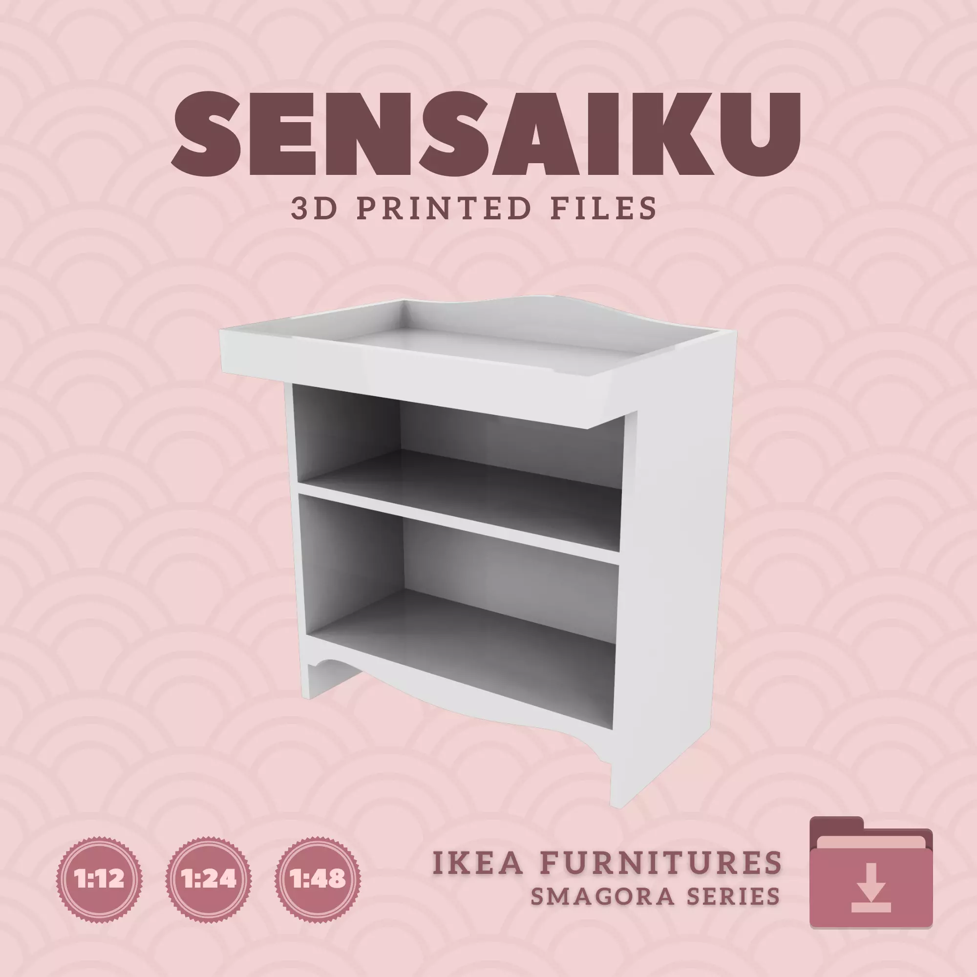 SMAGORA Changing Table Bookshelf for Dollhouse - IKEA - 3D Print 3D print model