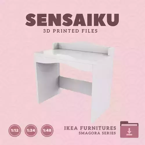 SMAGORA Desk for Miniature Dollhouse - IKEA - 3D Print 3D print model SMAGORA Desk for Miniature Dollhouse - IKEA - 3D Print 3D print model