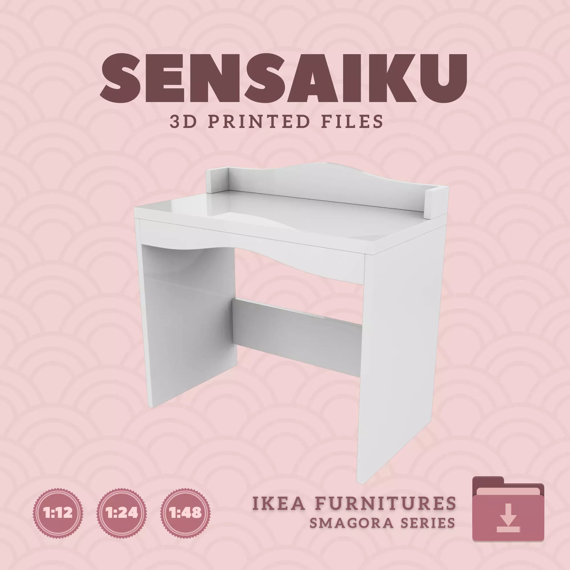 SMAGORA Desk for Miniature Dollhouse - IKEA - 3D Print 3D print model_0