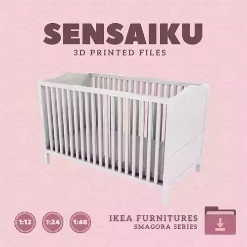 SMAGORA Crib for Miniature Dollhouse - IKEA - 3D Print