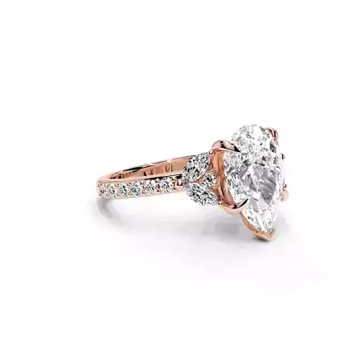 Pear and marquise diamonds  engagement ring