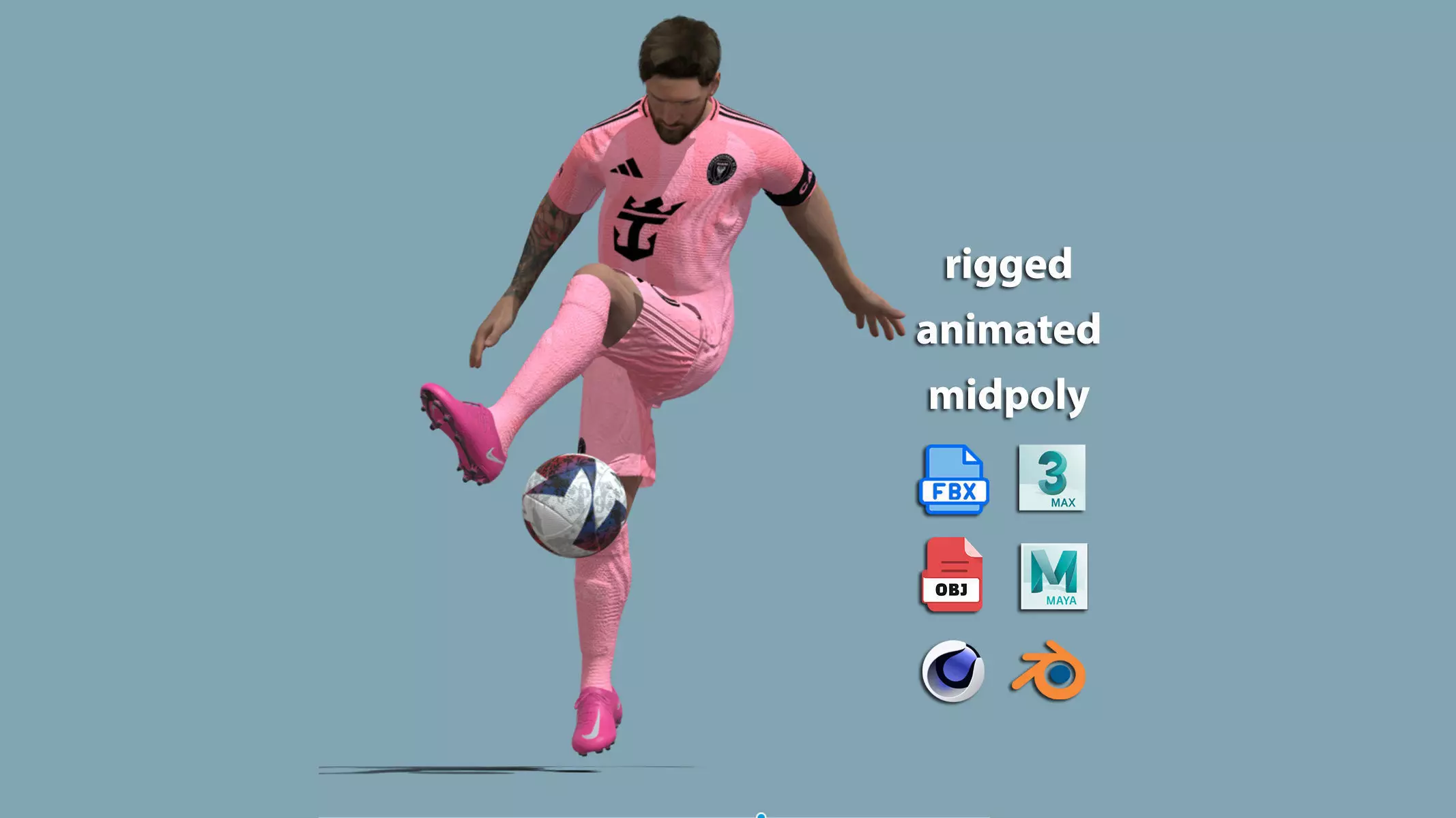 Lionel Messi Freestyle skills 3D model_0