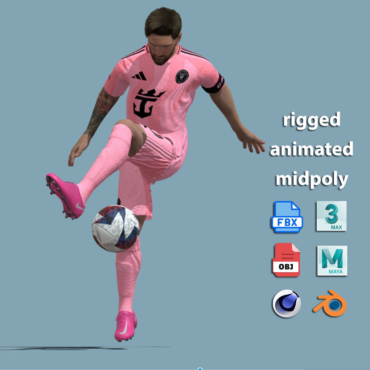 Lionel Messi Freestyle skills 3D model_3