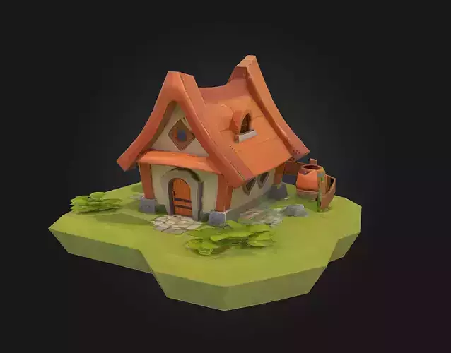 Cottage Haven  Cozy Fantasy Cottage 3D Model