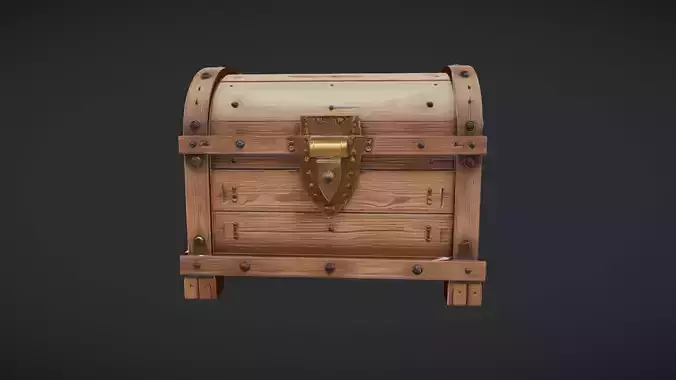 Wooden treasure chest with metal accents
