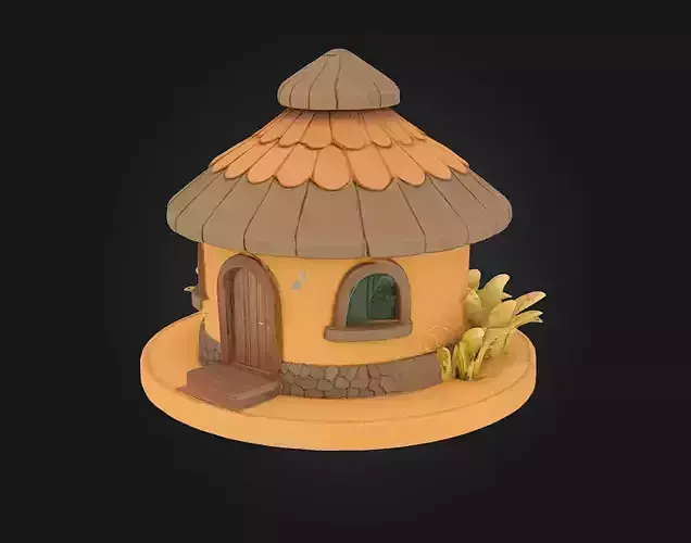 Cozy Hut  Handcrafted Rustic Shelter 3D Model