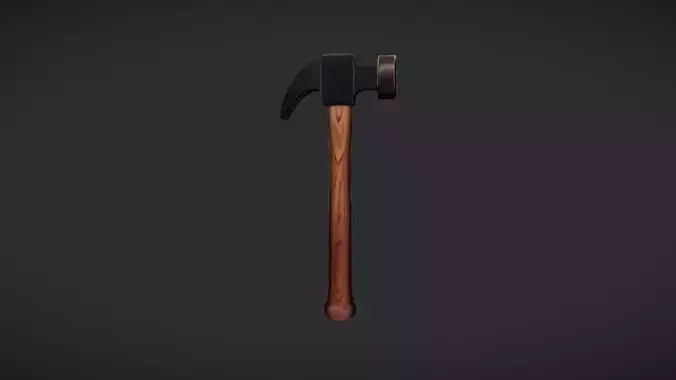 Claw hammer with wooden handle