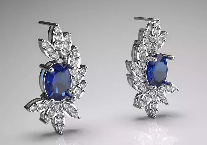 bride diamond earring je0012 3D print model