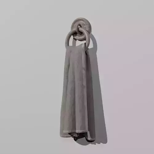 Hand Towel on Wall Mounted Wooden Ring