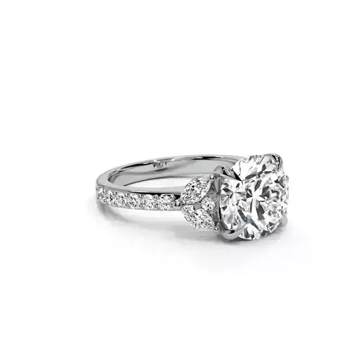 Luxury engagement ring marqusie sides