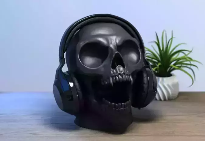 Scream Skull Headphone Stand Cyborg Headset Stand