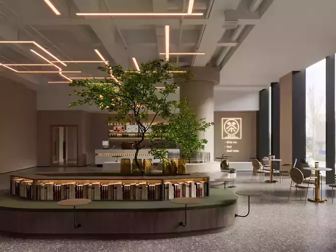 Modern Coffee Shop Coffee Leisure Area