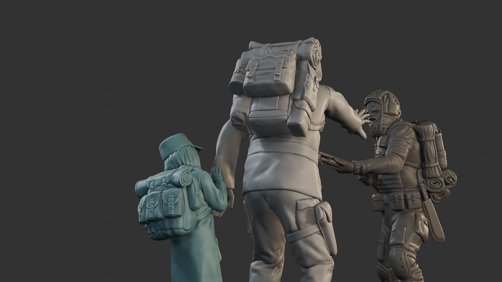 Post-Apocalyptic Male PAM2 Scene 3D Model Collection_21