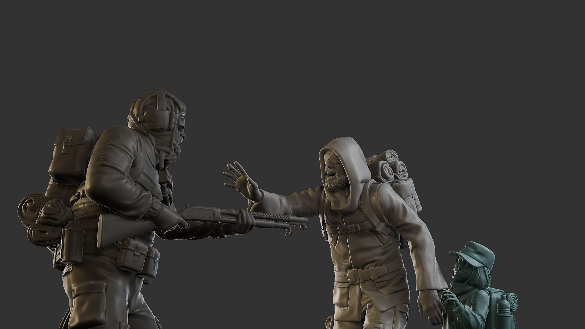 Post-Apocalyptic Male PAM2 Scene 3D Model Collection_14