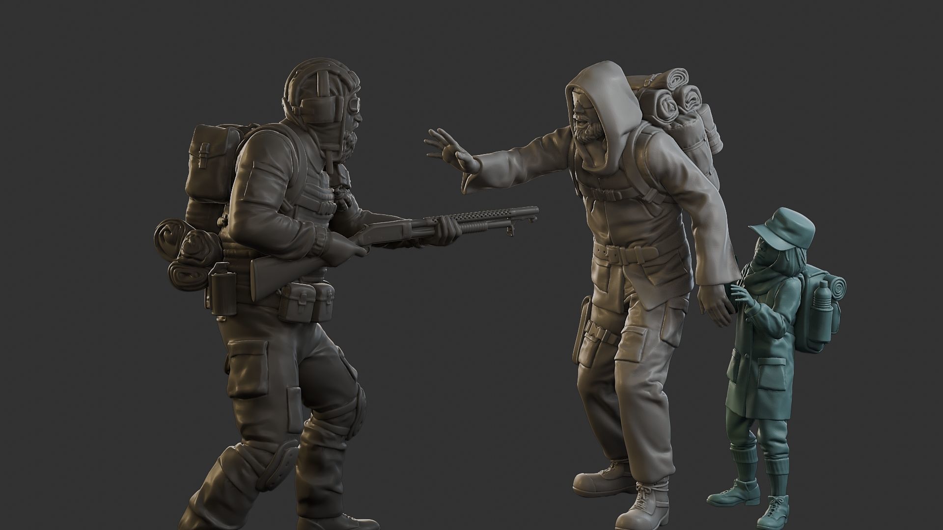 Post-Apocalyptic Male PAM2 Scene 3D Model Collection_20