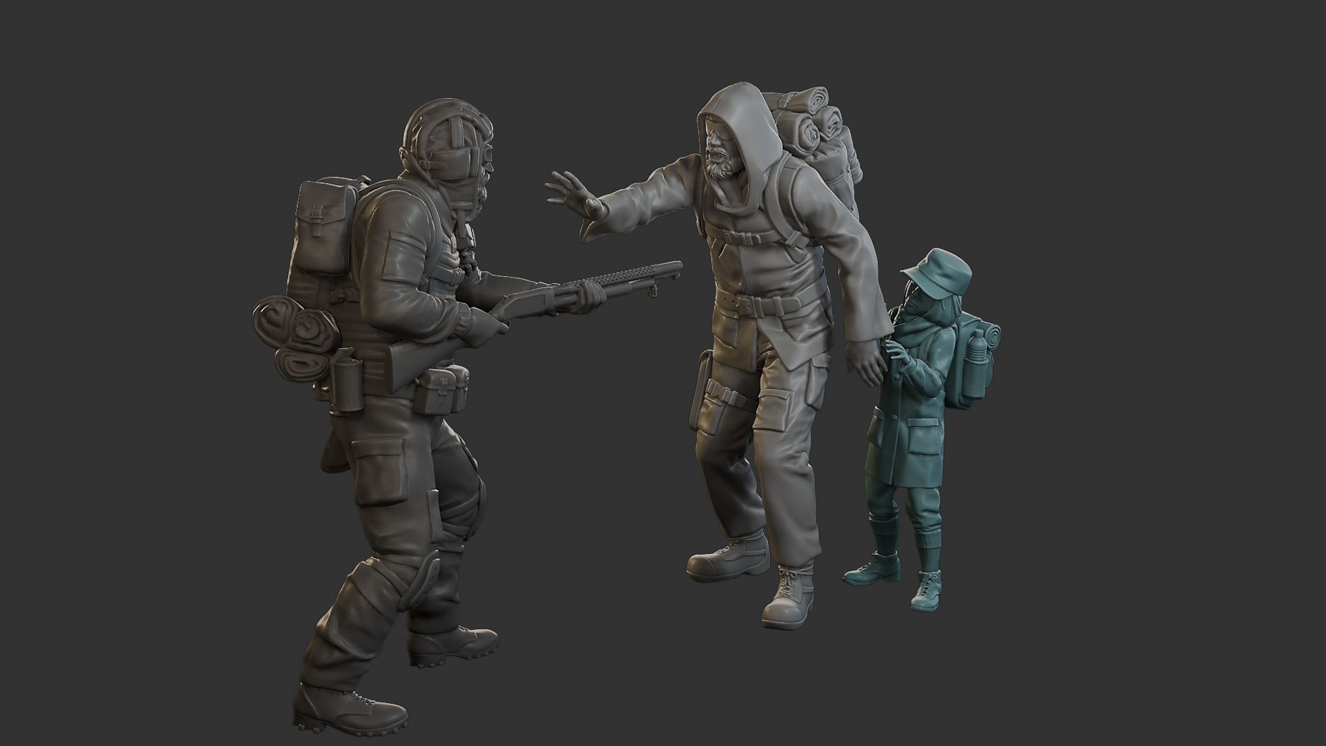 Post-Apocalyptic Male PAM2 Scene 3D Model Collection_11