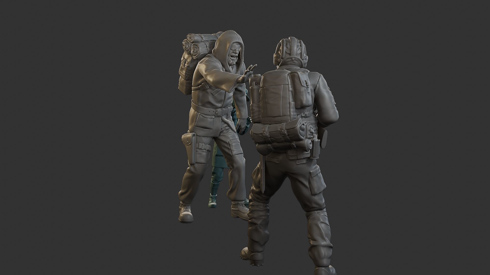 Post-Apocalyptic Male PAM2 Scene 3D Model Collection_9