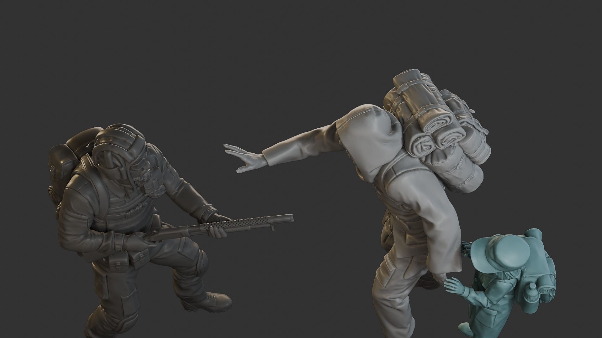 Post-Apocalyptic Male PAM2 Scene 3D Model Collection_15