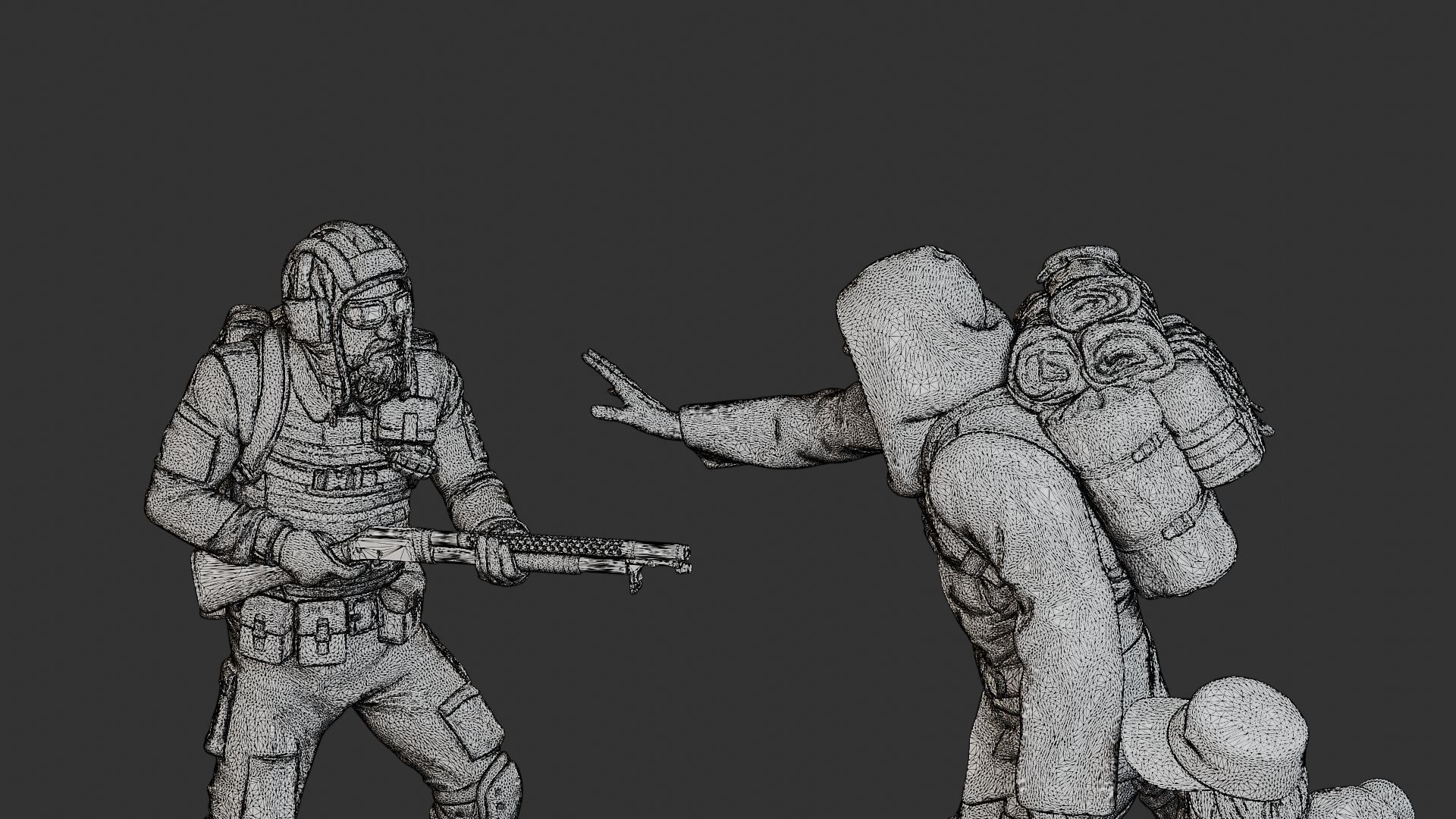 Post-Apocalyptic Male PAM2 Scene 3D Model Collection_13