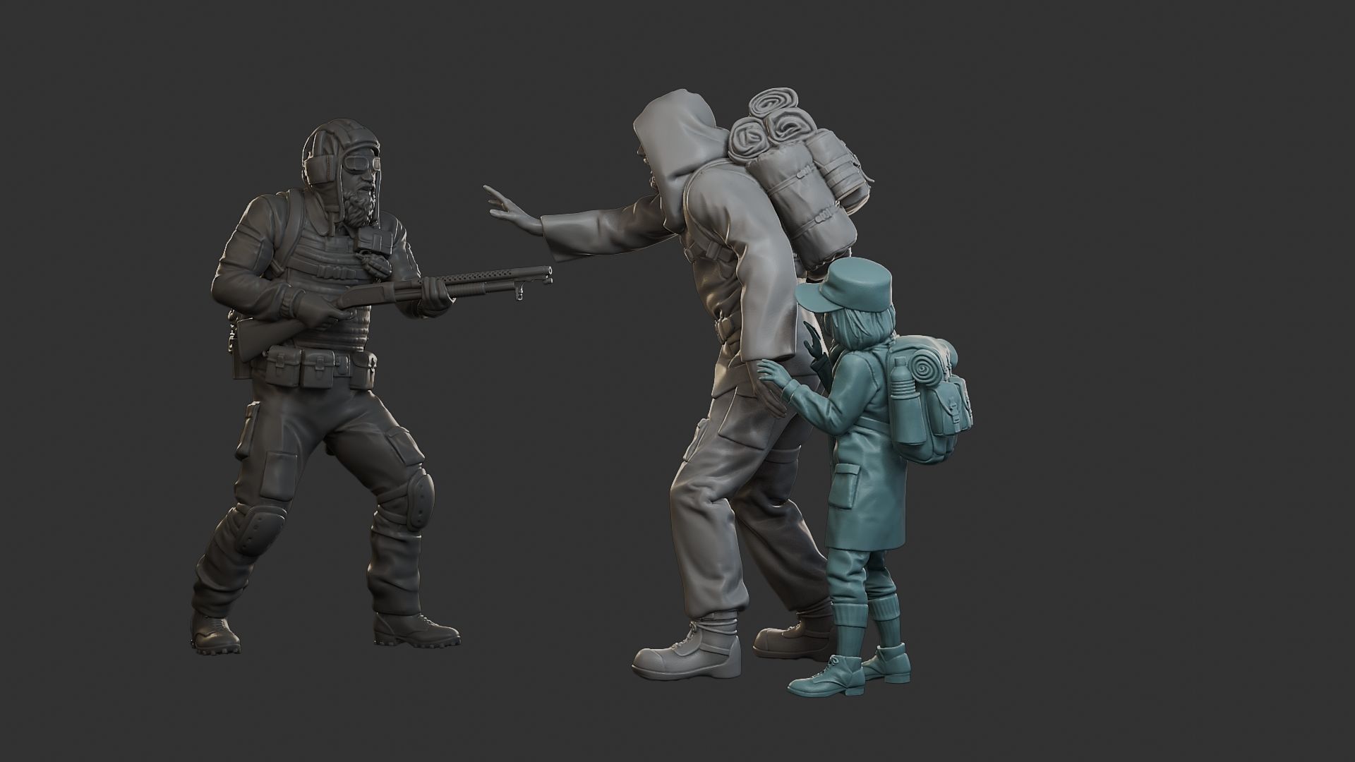 Post-Apocalyptic Male PAM2 Scene 3D Model Collection_24