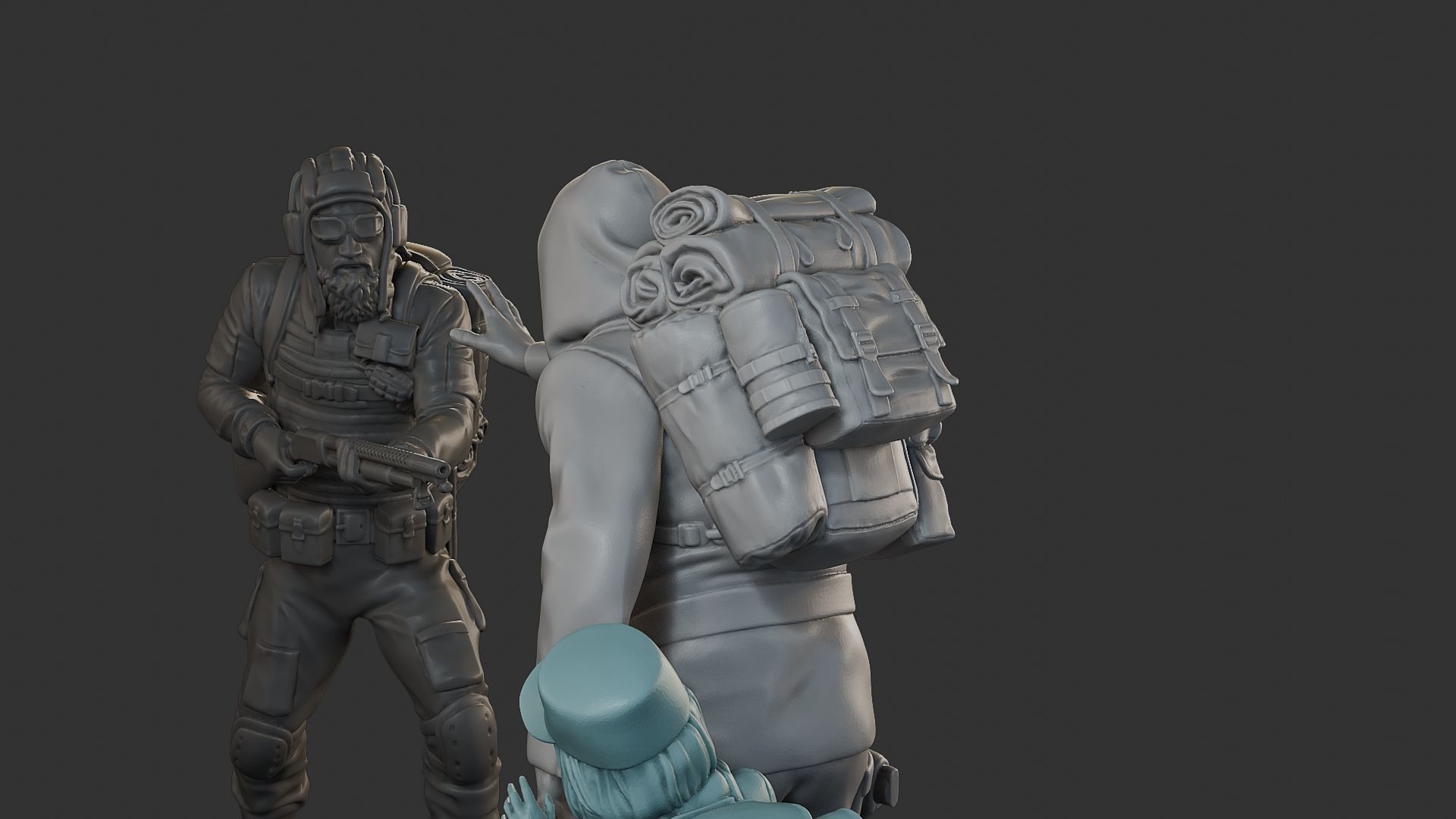 Post-Apocalyptic Male PAM2 Scene 3D Model Collection_18