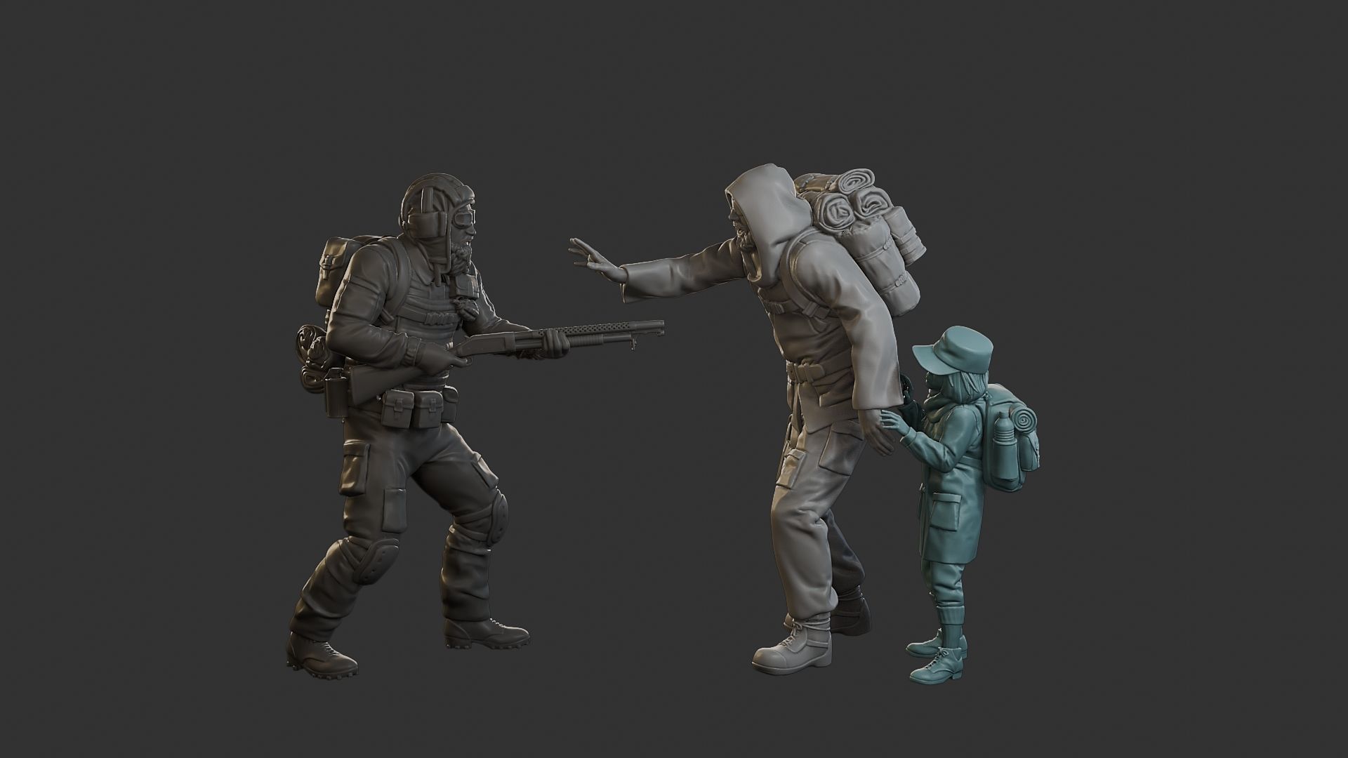 Post-Apocalyptic Male PAM2 Scene 3D Model Collection_12