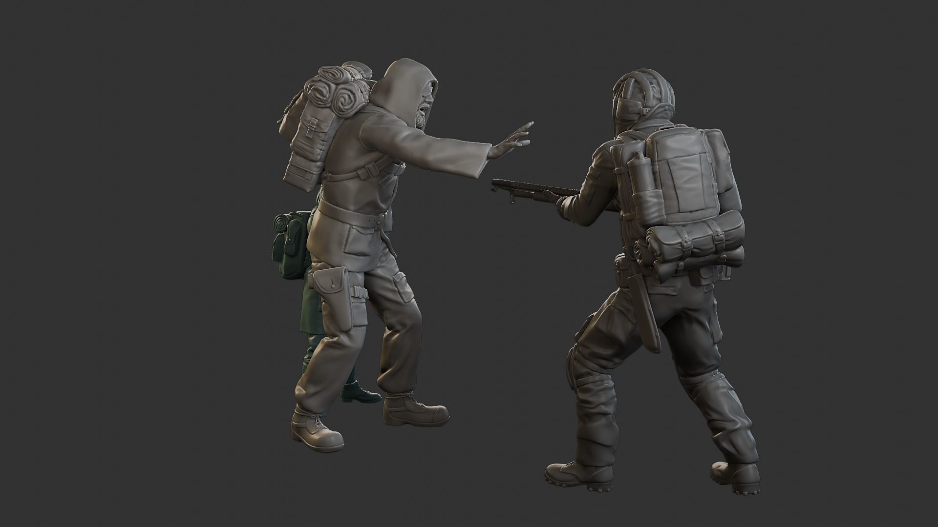 Post-Apocalyptic Male PAM2 Scene 3D Model Collection_8