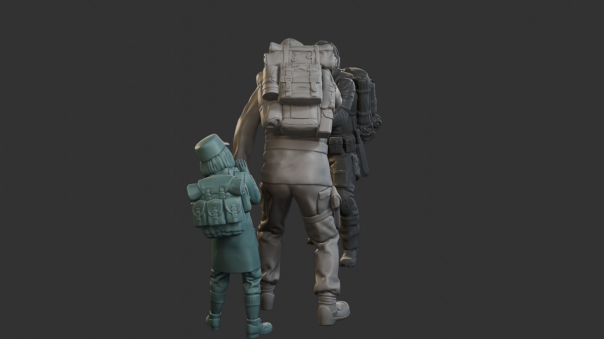 Post-Apocalyptic Male PAM2 Scene 3D Model Collection_5