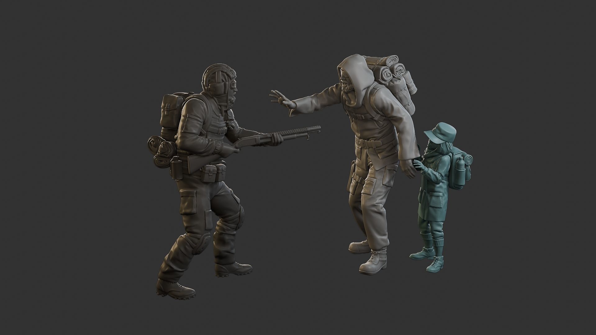 Post-Apocalyptic Male PAM2 Scene 3D Model Collection_32