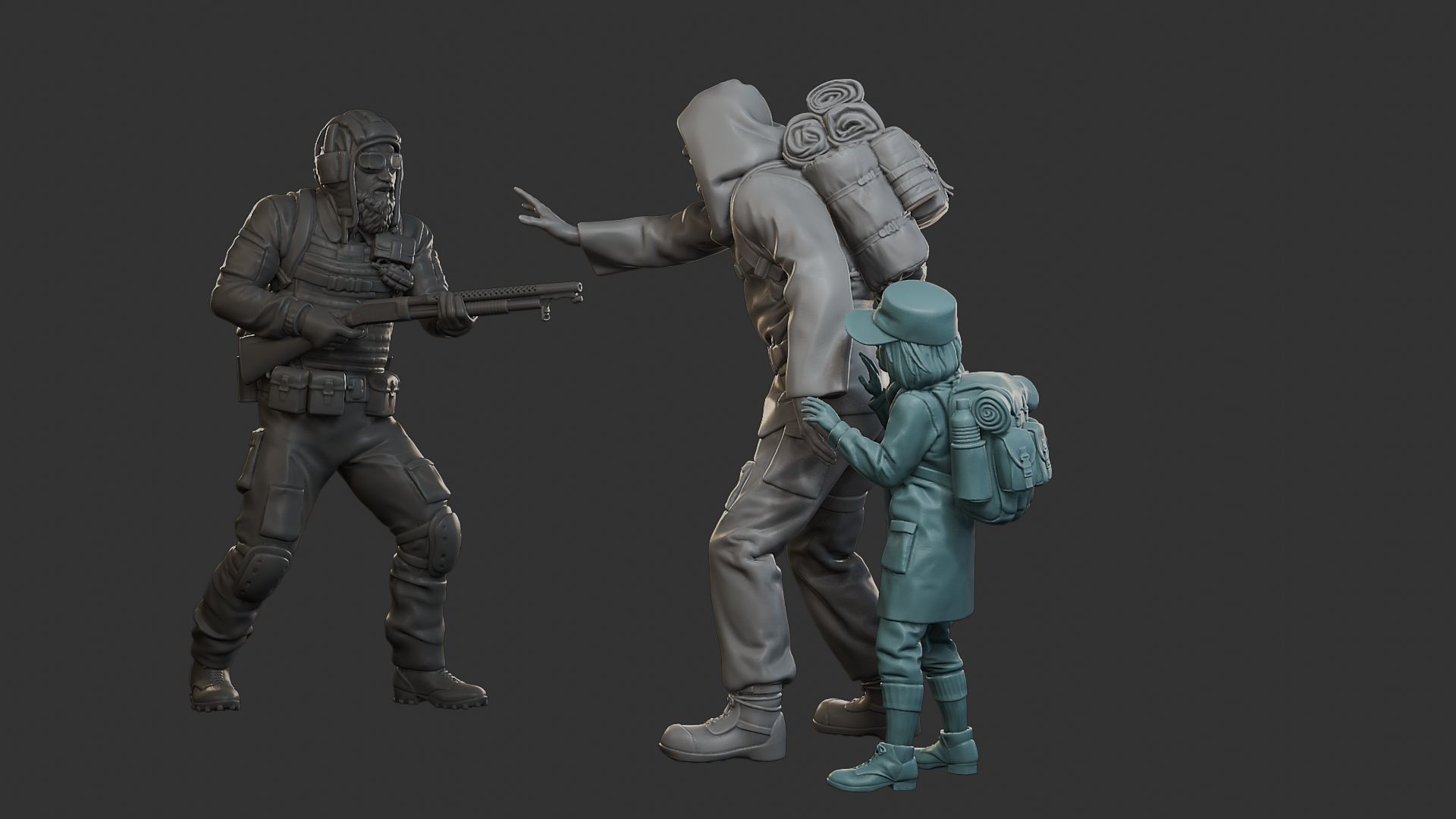 Post-Apocalyptic Male PAM2 Scene 3D Model Collection_25