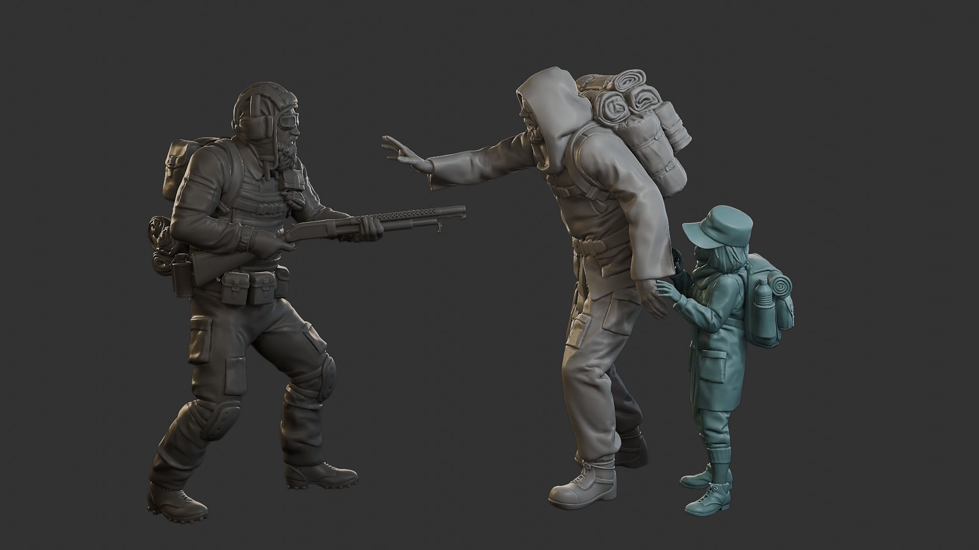 Post-Apocalyptic Male PAM2 Scene 3D Model Collection_23
