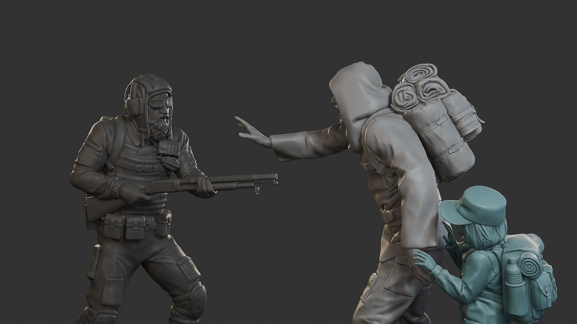 Post-Apocalyptic Male PAM2 Scene 3D Model Collection_19