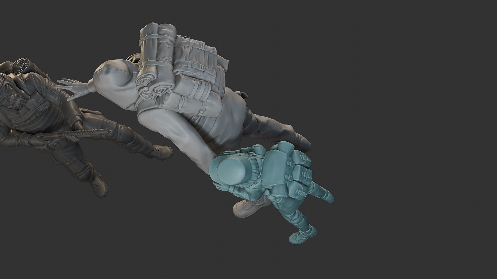 Post-Apocalyptic Male PAM2 Scene 3D Model Collection_16