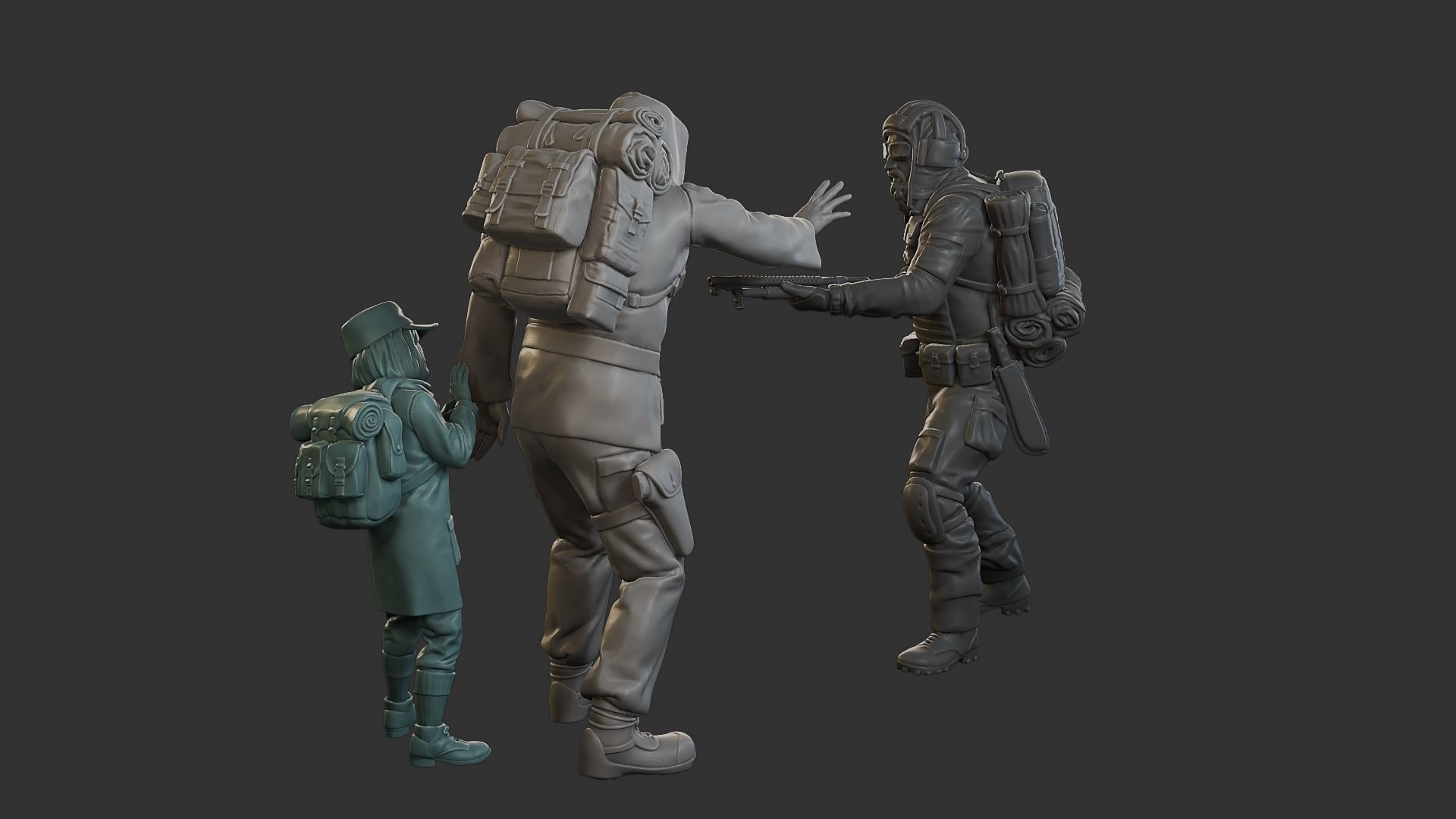 Post-Apocalyptic Male PAM2 Scene 3D Model Collection_6