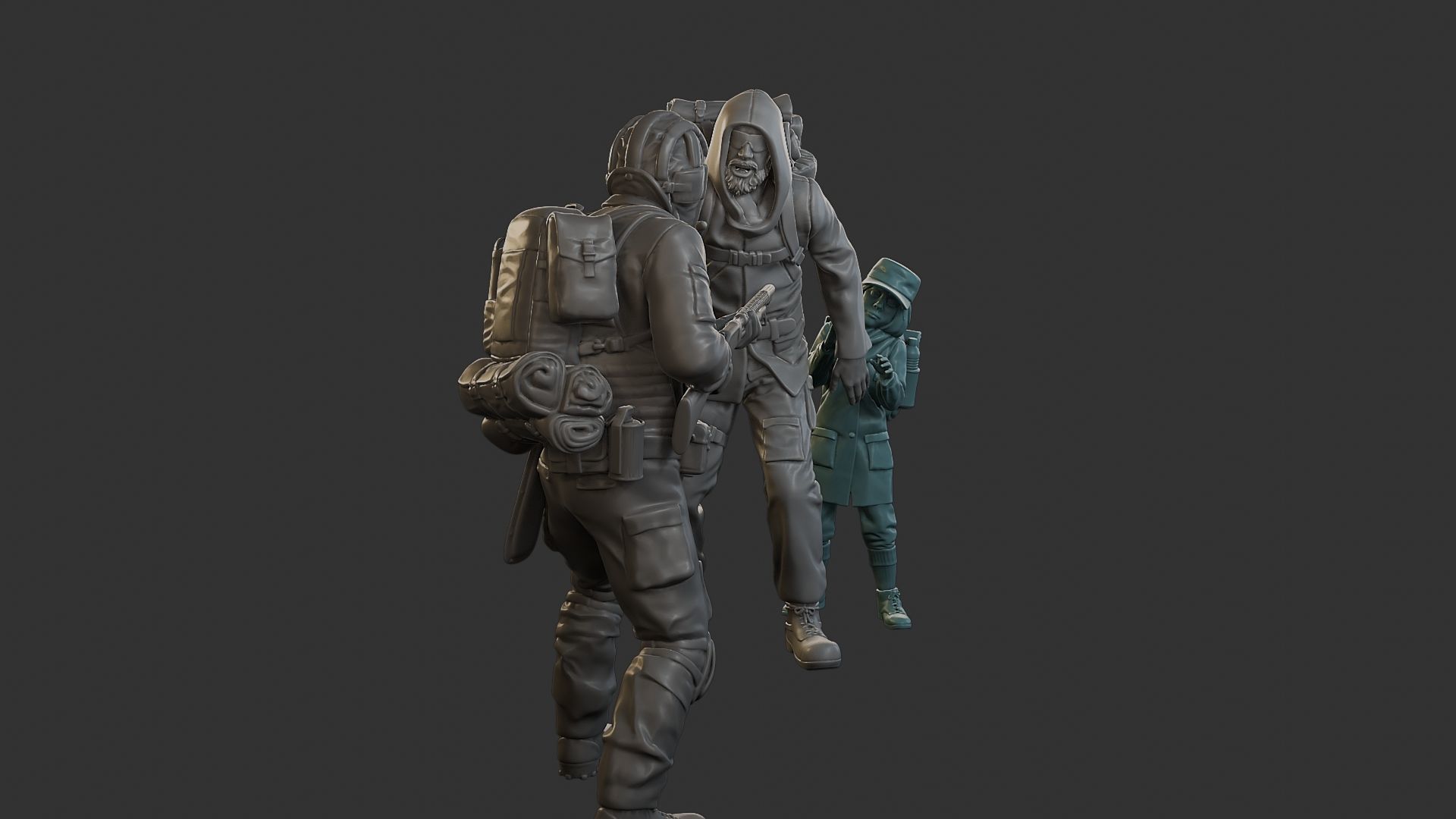 Post-Apocalyptic Male PAM2 Scene 3D Model Collection_10