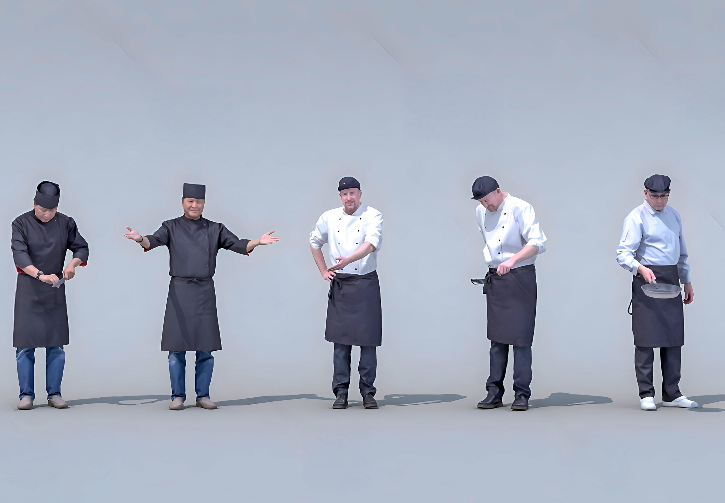 Multi-person chef 3D model_1