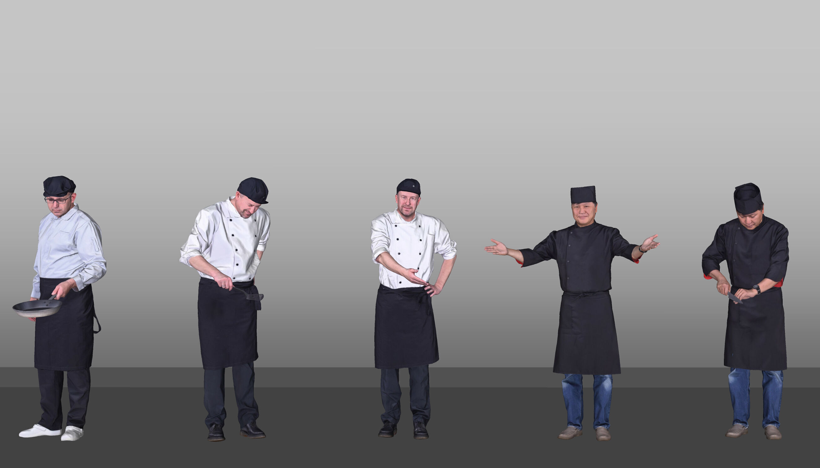 Multi-person chef 3D model_3