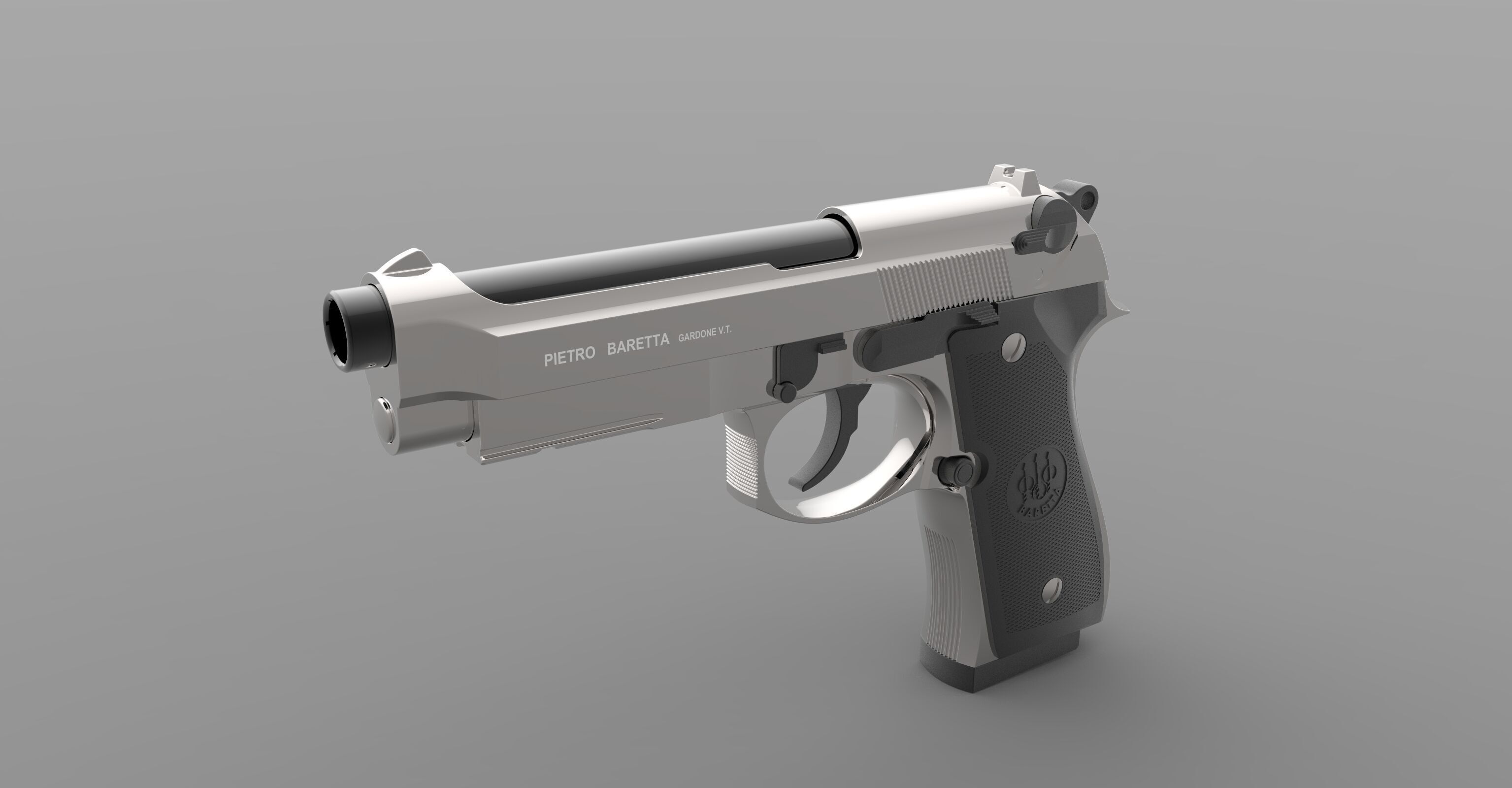 BARETTA 92 FS Low-poly 3D model_2