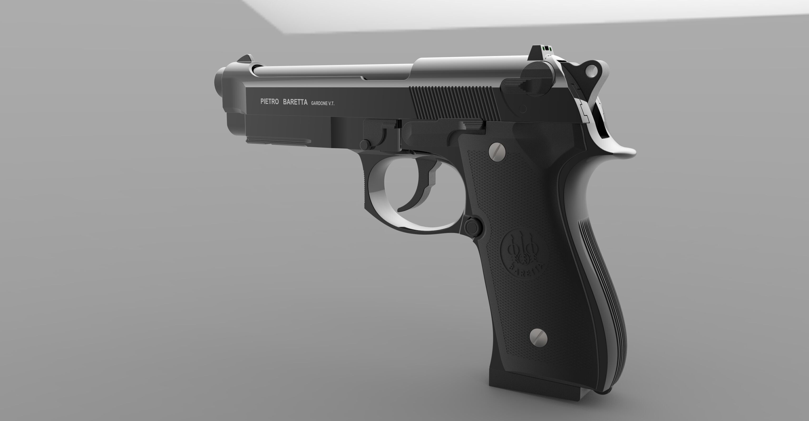 BARETTA 92 FS Low-poly 3D model_7
