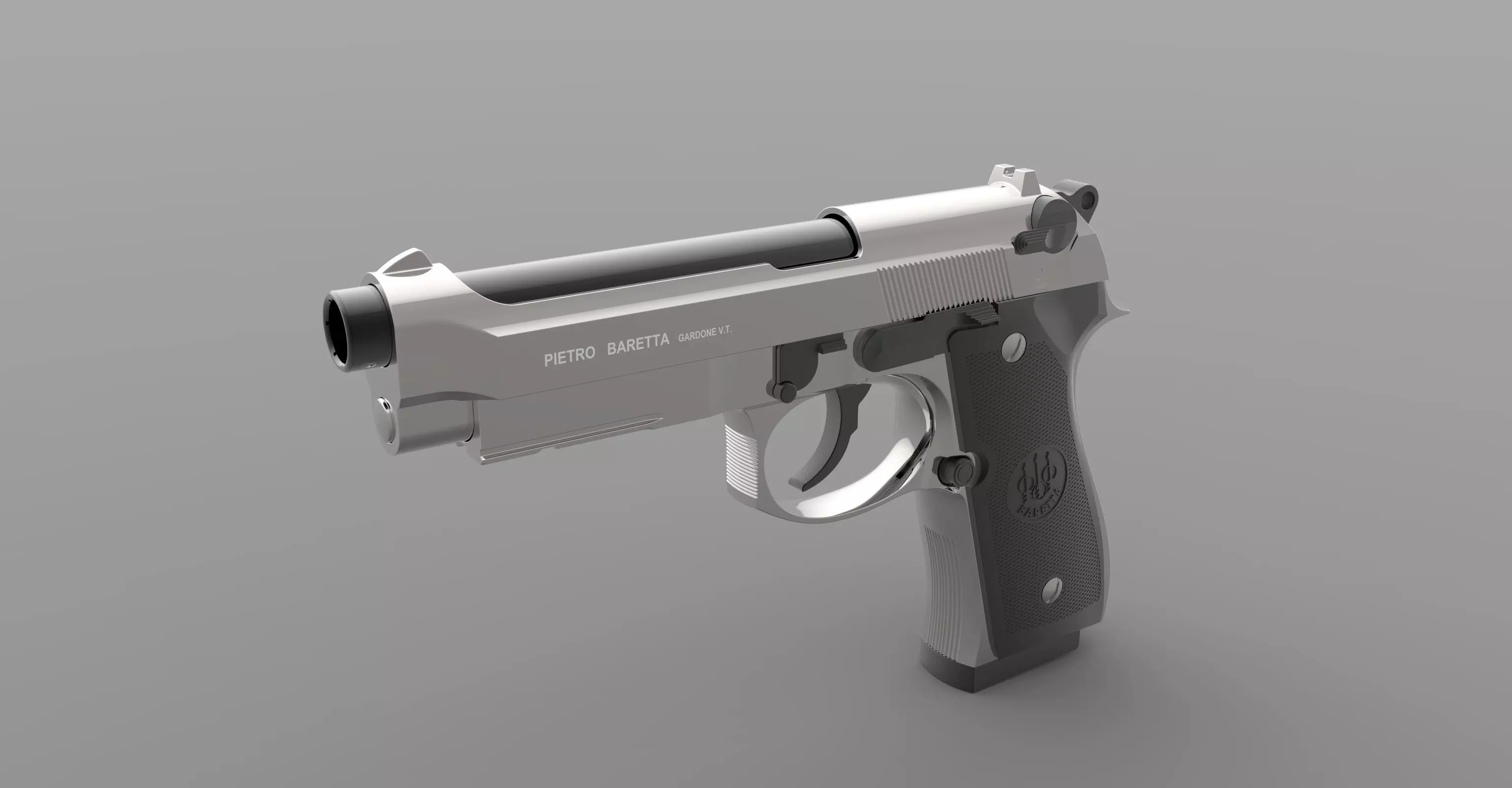 BARETTA 92 FS Low-poly 3D model_0