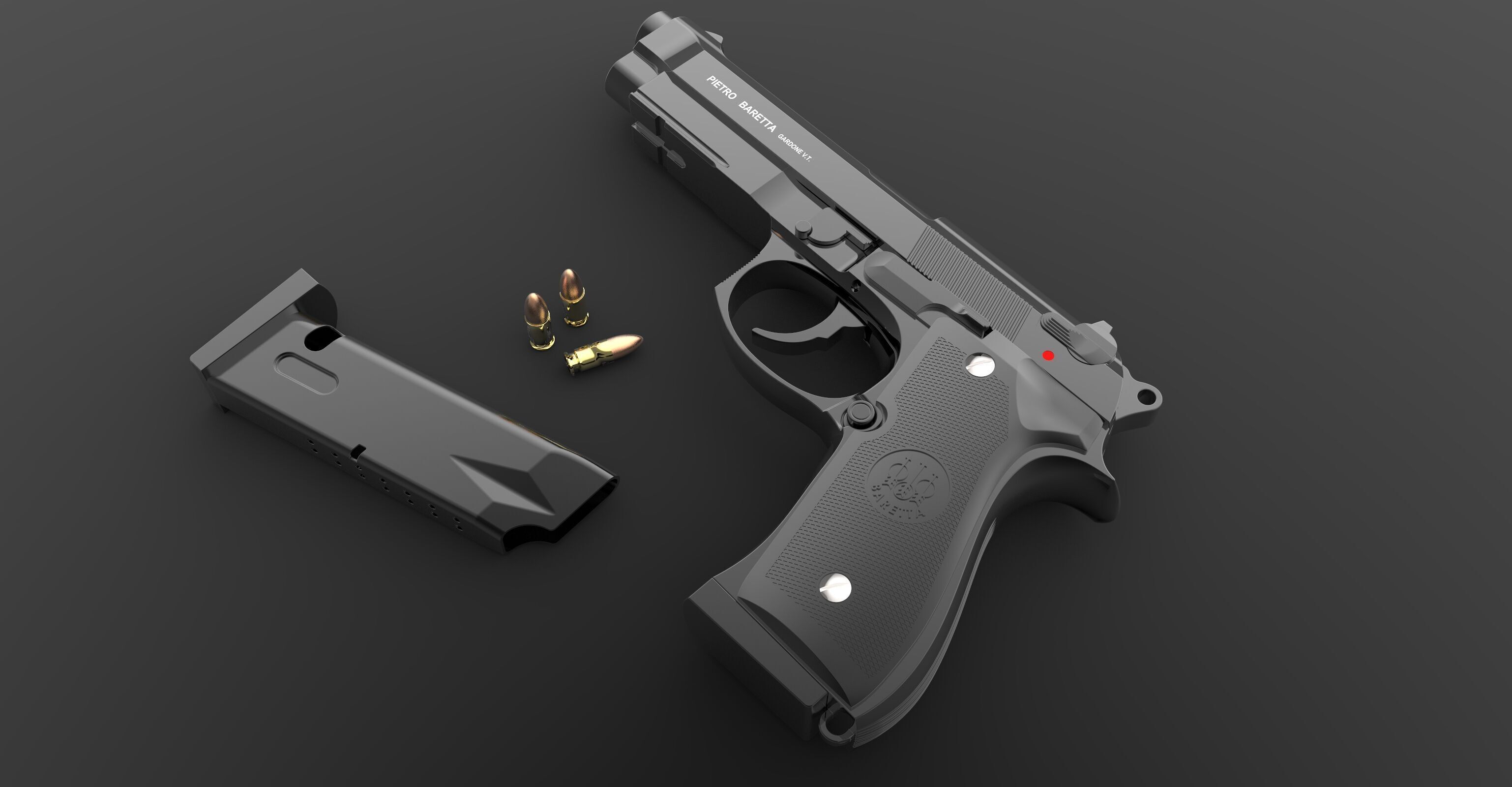 BARETTA 92 FS Low-poly 3D model_15