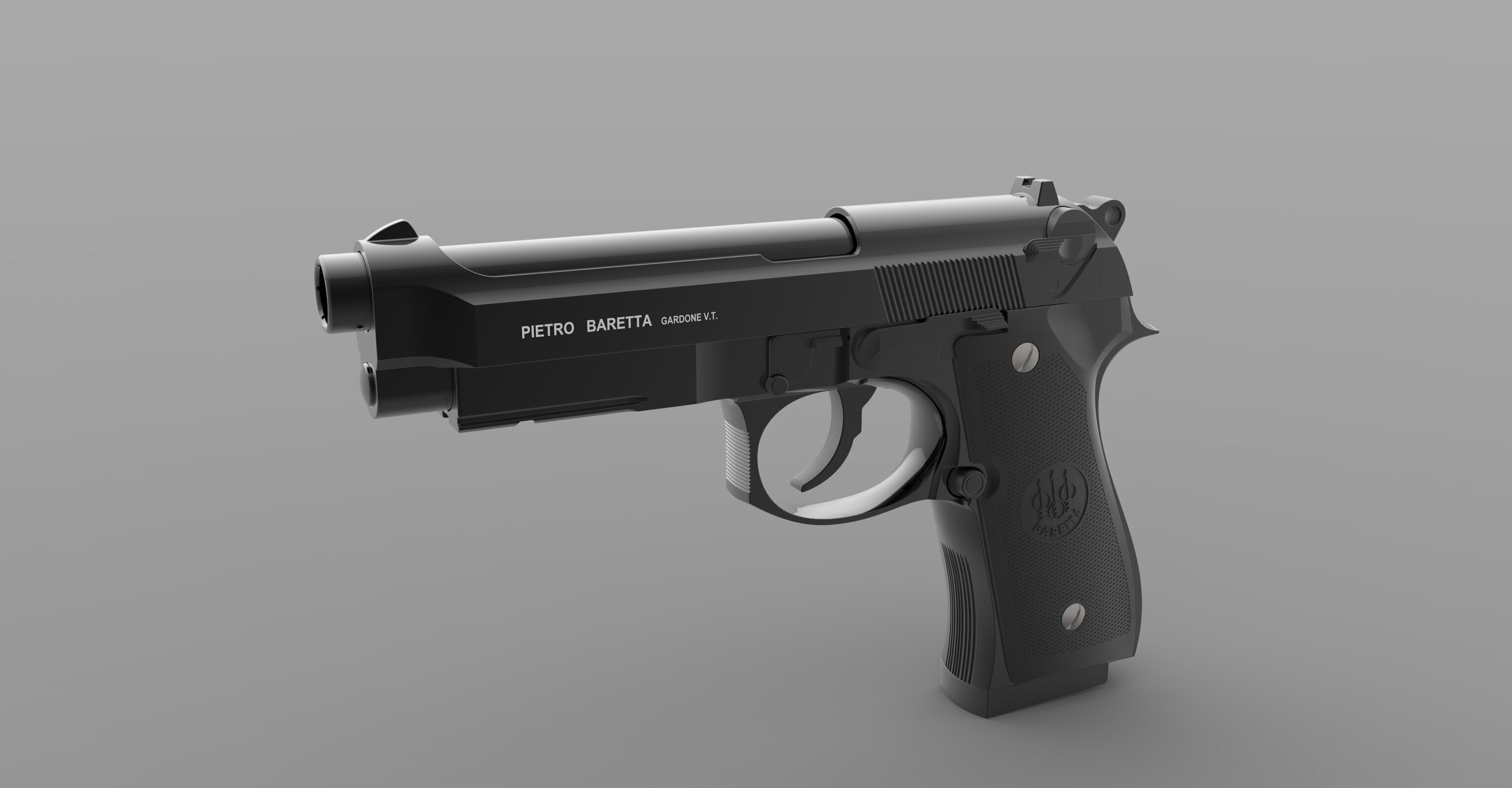 BARETTA 92 FS Low-poly 3D model_4