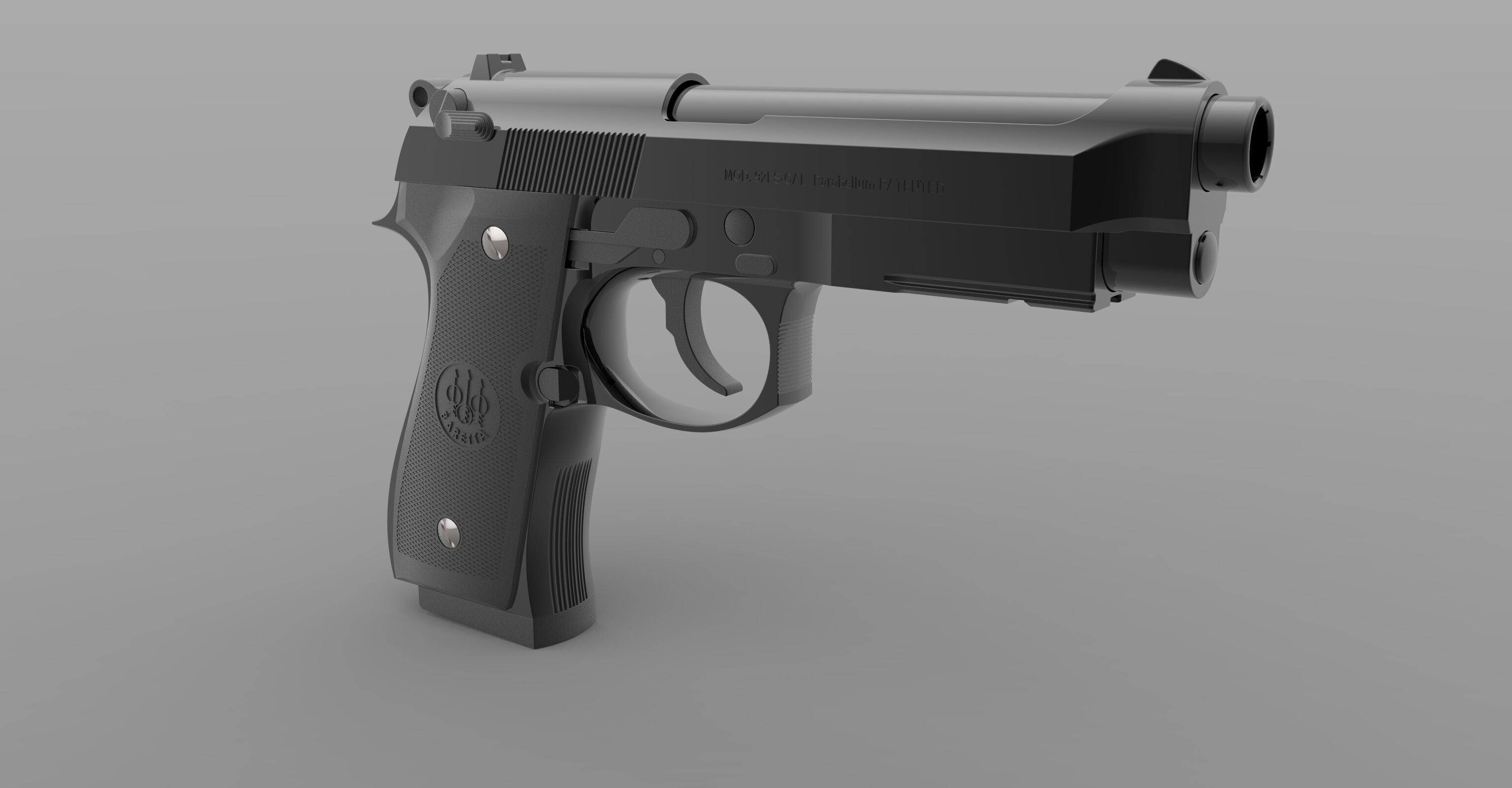 BARETTA 92 FS Low-poly 3D model_9