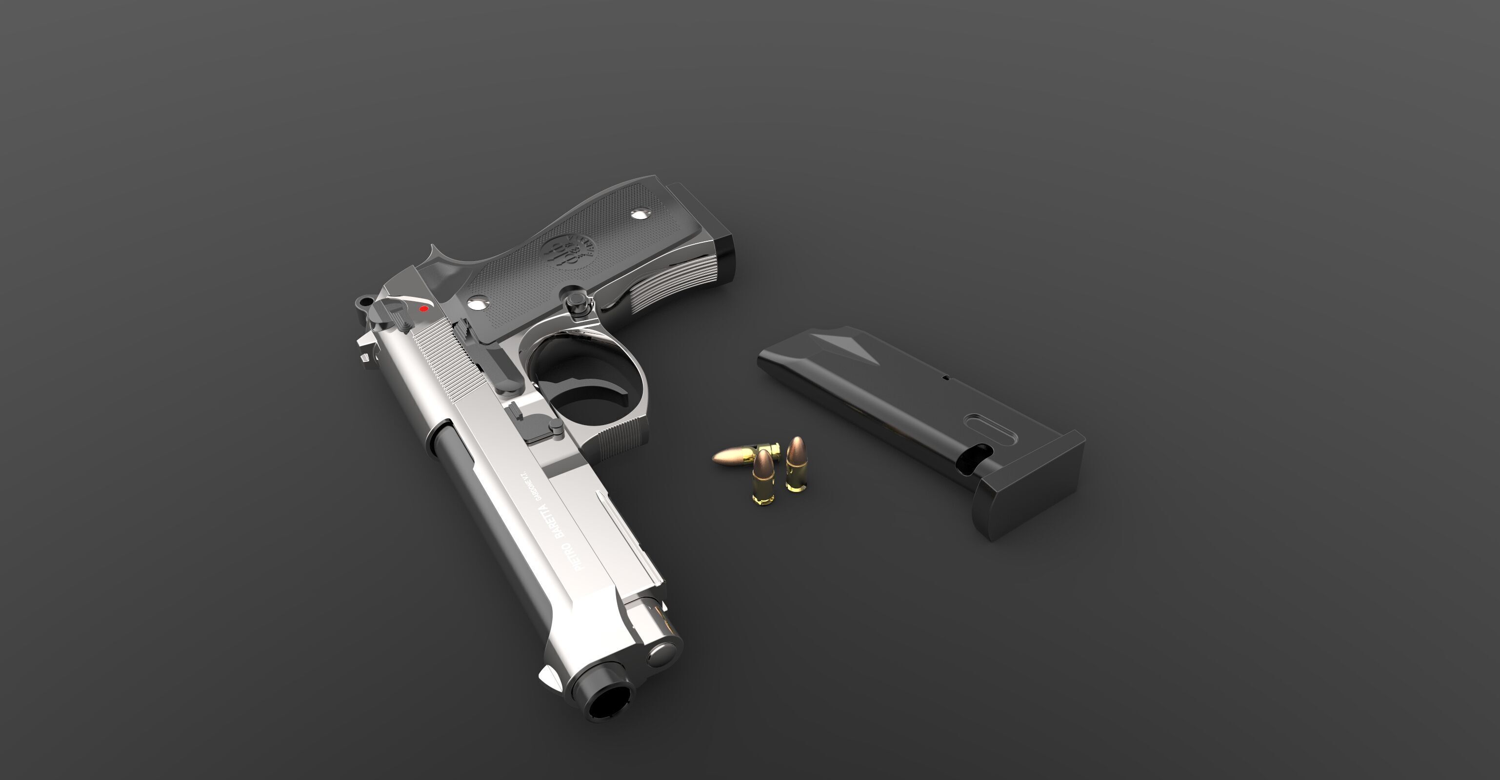 BARETTA 92 FS Low-poly 3D model_12