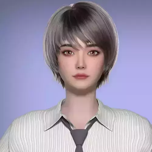 A beautiful short haired girl model